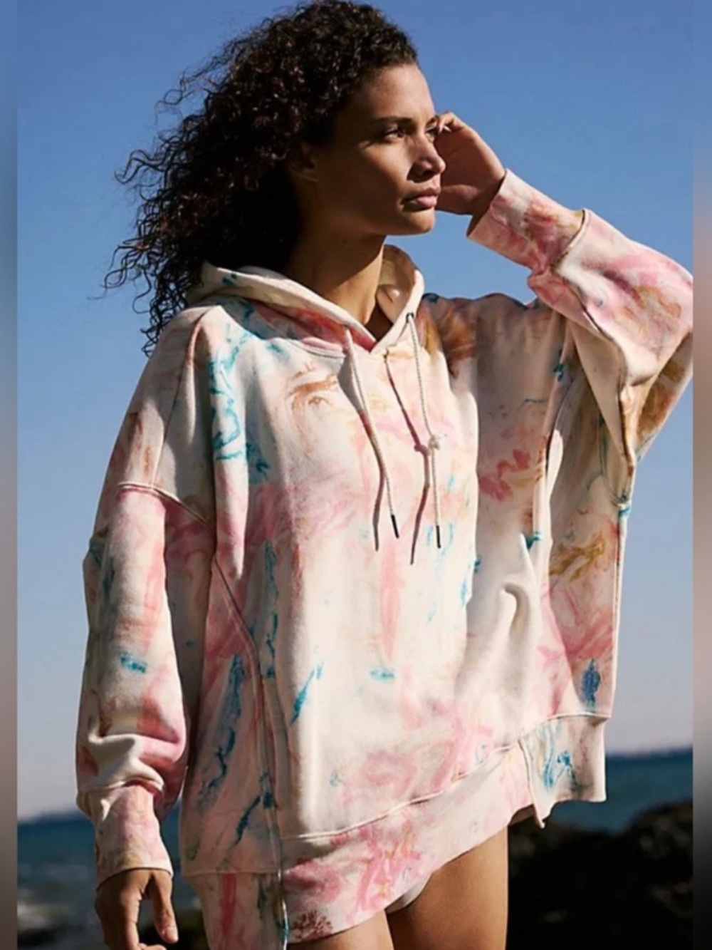 FP Movement Spring to the Finish Hoodie Medium Tie Dye